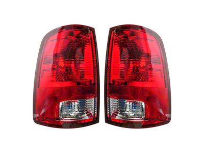 Tail Lights; Chrome Housing; Red Lens (09-18 RAM 1500 w/ Factory Halogen Tail Lights)