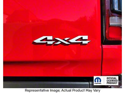 Tailgate 4x4 Emblem Overlay Decal; Matte Black (19-25 RAM 1500 Big Horn)