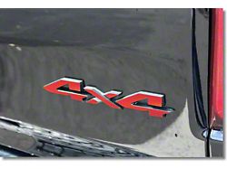 Tailgate 4X4 Letter Overlay Decals; Red (19-24 RAM 1500)
