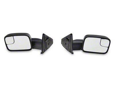 Manual Foldable Towing Mirrors; Textured Black (02-08 RAM 1500)