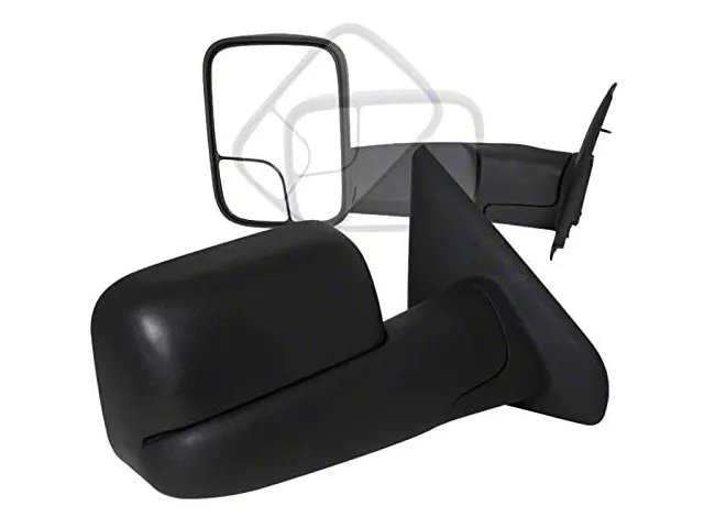 Manual Foldable Towing Mirrors; Textured Black (02-08 RAM 1500)