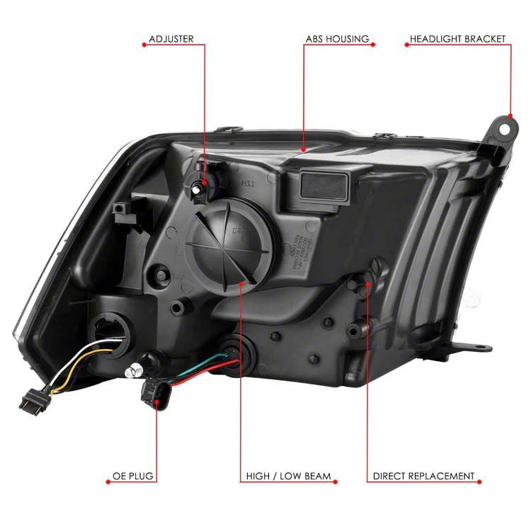DNA Motoring For 06-09 Dodge Ram LED DRL Sequential Signal Projector Headlight Lamps Black Housing