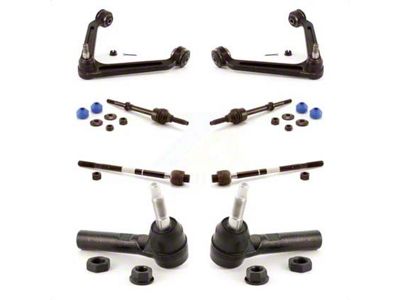 Front Upper Suspension Control Arm and Ball Joint Assemblies with Front Stabilizer Bar Link and Tie Rod End Kit (02-05 2WD RAM 1500)