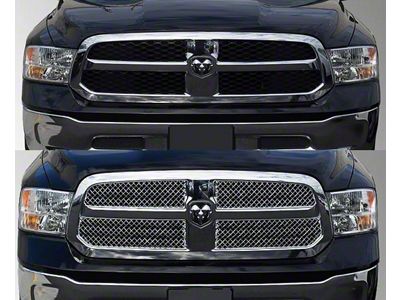 Upper Grille Overlay; Chrome (13-18 RAM 1500 Tradesman)