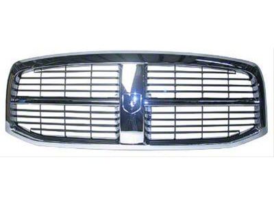 Upper Replacement Grille Shell; Black/Chrome (06-08 RAM 1500)