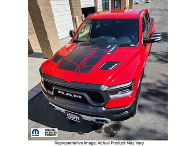 V2 Hood Graphics; Carbon Fiber Black (19-24 RAM 1500 Rebel)