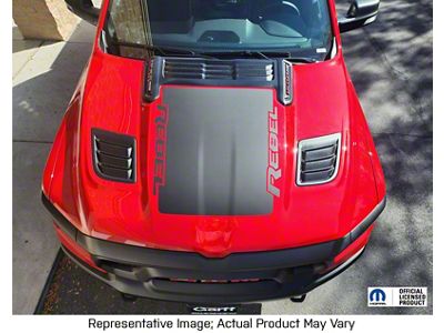 V3 Hood Graphics; Gloss Black (19-25 RAM 1500 Rebel)