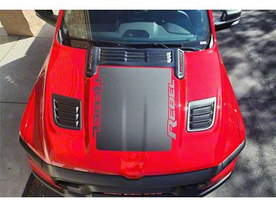 V3 Hood Graphics; Matte Black (19-25 RAM 1500 Rebel)