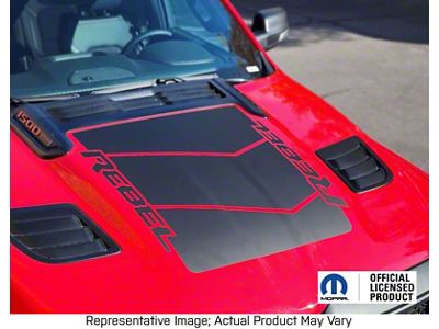 V4 Hood Graphics; Carbon Fiber Black (19-25 RAM 1500 Rebel)