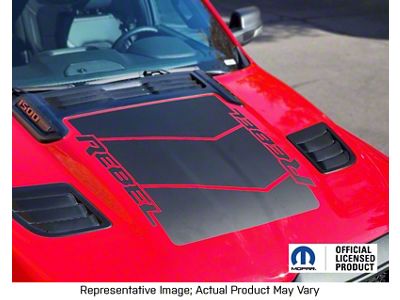 V4 Hood Graphics; Gloss Black (19-25 RAM 1500 Rebel)