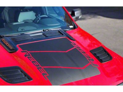 V4 Hood Graphics; Matte Black (19-25 RAM 1500 Rebel)