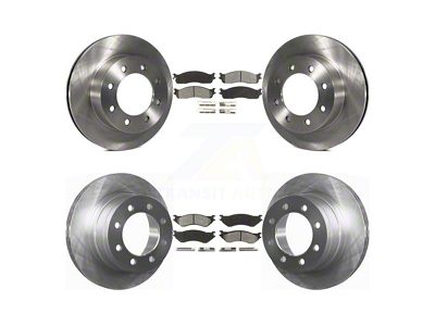 Vented 8-Lug Brake Rotor and Semi-Metallic Pad Kit; Front and Rear (06-08 RAM 1500 Mega Cab)
