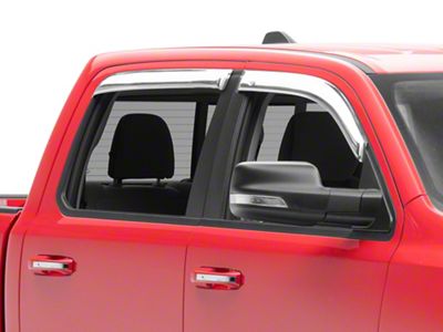 Ventvisor Window Deflectors; Front and Rear; Chrome (19-24 RAM 1500 Crew Cab)