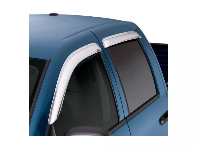 Ventvisor Window Deflectors; Front and Rear; Chrome (19-24 RAM 1500 Quad Cab)