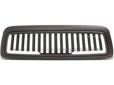 Vertical Fence Style Upper Replacement Grille with LED DRL; Matte Black (09-12 RAM 1500)