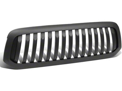 Vertical Fence Style Upper Replacement Grille; Matte Black (13-18 RAM 1500, Excluding Rebel)
