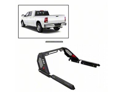 Vigor Roll Bar with 40-Inch LED Light Bar; Black (09-24 RAM 1500 w/o RAM Box)