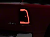 White LED Bar Tail Lights; Gloss Black Housing; Smoked Lens (19-24 RAM 1500 w/ Factory Halogen Tail Lights)