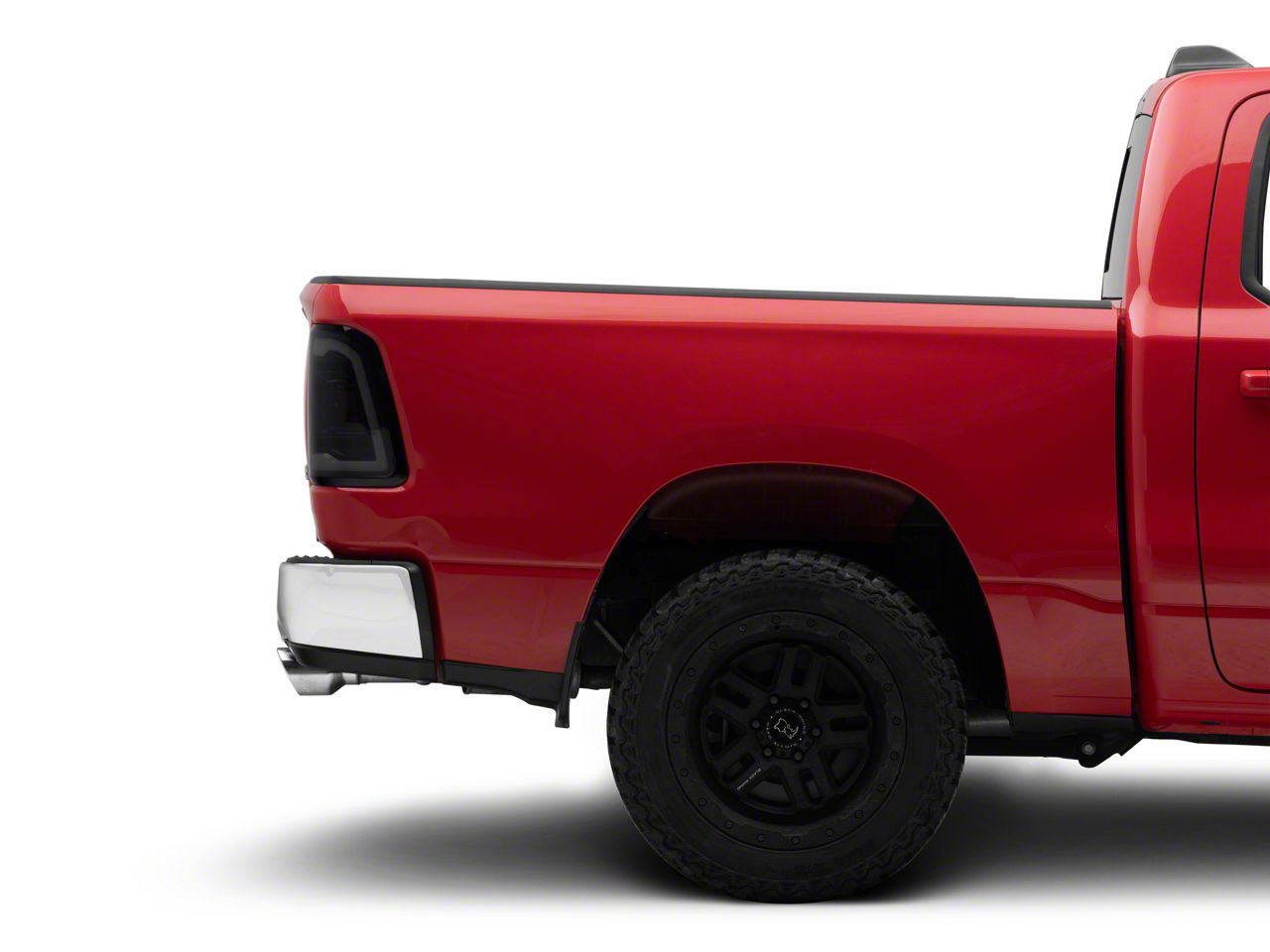 RAM 1500 White LED Bar Tail Lights; Gloss Black Housing; Smoked Lens