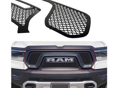 Wire Mesh Upper Grille Insert; Black (19-24 RAM 1500 Rebel)