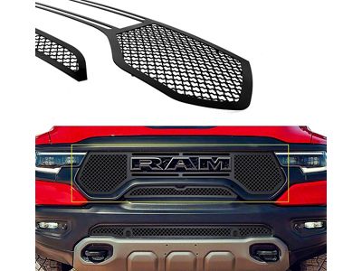 Wire Mesh Upper Grille Insert; Black (21-24 RAM 1500 TRX)