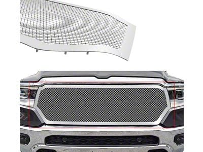 Wire Mesh Upper Replacement Grille; Chrome (19-24 RAM 1500 Big Horn, Laramie, Long Star, Tradesman)