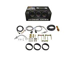 3-Gauge Diesel Truck Set; 60 PSI Boost/1500-Degree Pyrometer EGT/Transmission Temperature; Black 7 Color (Universal; Some Adaptation May Be Required)