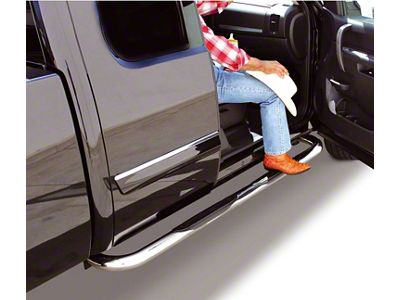 Go Rhino 3-Inch 4000 Series Cab Length Side Step Bars; Chrome (10-13 RAM 2500 Mega Cab)