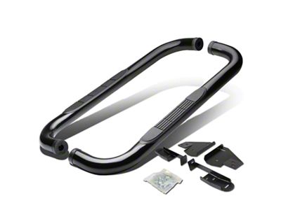 3-Inch Round Side Step Bars; Black (10-24 RAM 2500 Regular Cab)