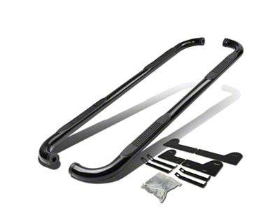 3-Inch Round Side Step Bars; Black (03-09 RAM 2500 Quad Cab)