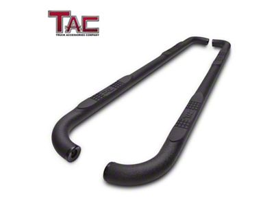 3-Inch Round Side Step Bars; Textured Black (10-25 RAM 2500 Crew Cab)