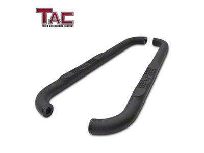 3-Inch Round Side Step Bars; Textured Black (10-25 RAM 2500 Regular Cab)