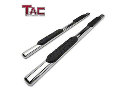 4-Inch Oval Side Step Bars; Stainless Steel (10-25 RAM 2500 Crew Cab)