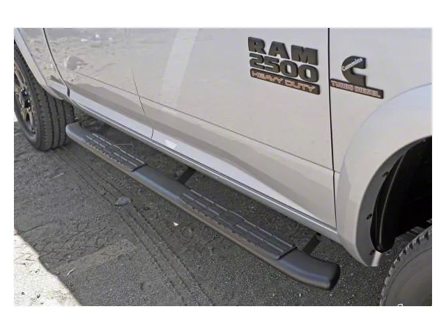 4X Series 4-Inch Oval Side Step Bars; Black (10-24 RAM 2500 Crew Cab)