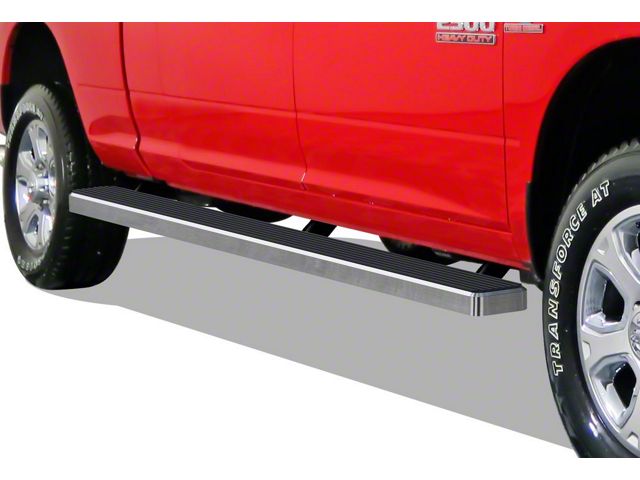 5-Inch iStep Wheel-to-Wheel Running Boards; Hairline Silver (10-24 RAM 2500 Mega Cab)