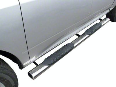5-Inch Straight Oval Side Step Bars; Stainless Steel (10-24 RAM 2500 Mega Cab)