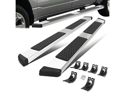 5-Inch Wide Flat Running Boards; Stainless Steel (10-24 RAM 2500 Crew Cab)