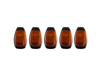 5-Piece Amber LED Cab Roof Lights; Amber Lens (19-24 RAM 2500)