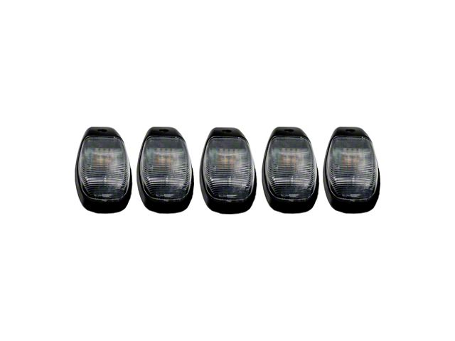 5-Piece Amber LED Cab Roof Lights; Clear Lens (19-24 RAM 2500)