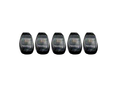5-Piece Amber and White Strobe LED Cab Roof Lights; Clear Lens (19-24 RAM 2500)