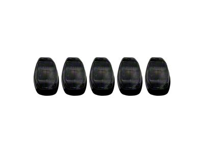 5-Piece Amber and White Strobe LED Cab Roof Lights; Smoked Lens (19-24 RAM 2500)