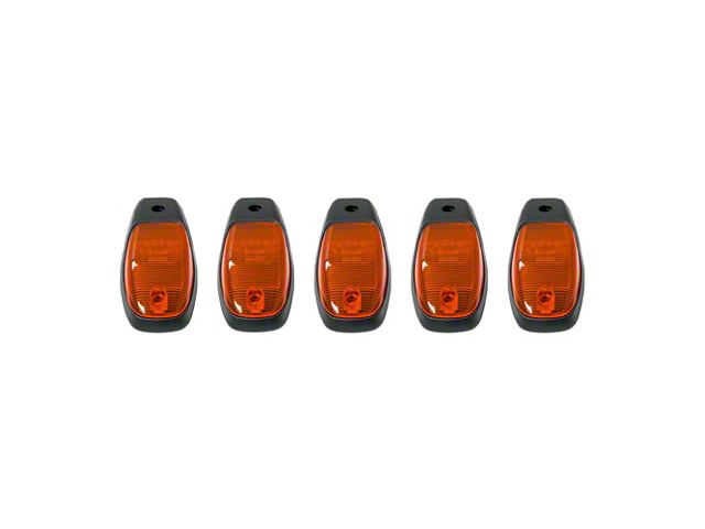5-Piece Amber LED Roof Cab Lights; Amber Lens (19-24 RAM 2500)