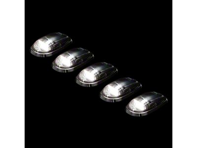 5-Piece White OLED Cab Roof Lights; Smoked Lens (03-18 RAM 2500)