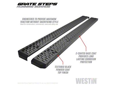 Westin 79-Inch Grate Steps Running Boards; Textured Black (03-09 RAM 2500 Quad Cab)