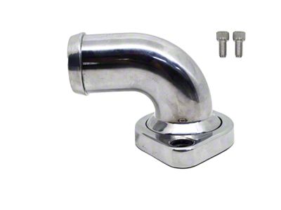 Aluminum 90 Degree Water Neck Thermostat Housing; Polished (03-24 5.7L, 6.4L RAM 2500)