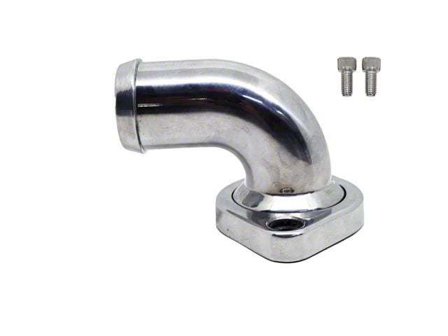 Aluminum 90 Degree Water Neck Thermostat Housing; Polished (03-24 5.7L, 6.4L RAM 2500)