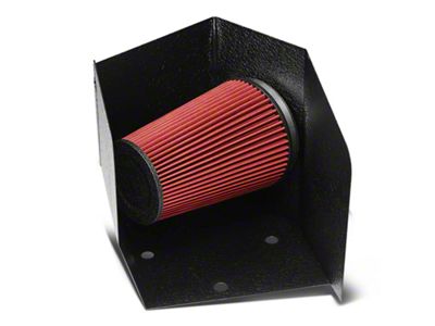 Aluminum Cold Air Intake with Red Filter and Heat Shield; Black (94-02 5.9L I6 RAM 2500)