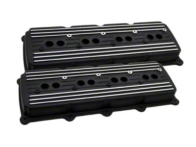 Aluminum Valve Covers; Black (05-24 5.7L, 6.4L RAM 2500)