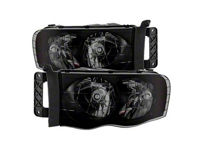 Amber Crystal Headlights; Black Housing; Smoked Lens (03-05 RAM 2500)