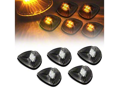 Amber LED Roof Cab Lights; Black (94-98 RAM 2500)